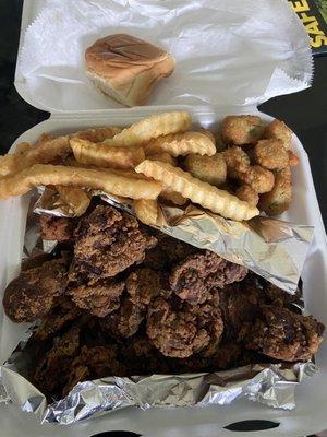 Fried Chicken Gizzards Plate w/ Fried Okra