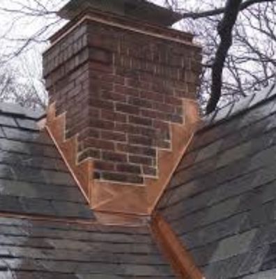 New chimney flashing installed