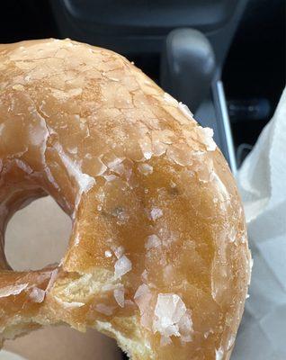 There was mold under the icing of the donut, I spit it out once I seen this! Be careful.