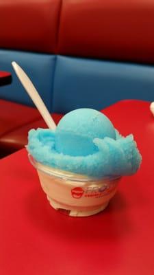 Cream and blue raspberry sorbet