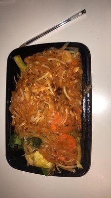 Peach Emoji Pad Thai with veg very big portion and tastes good