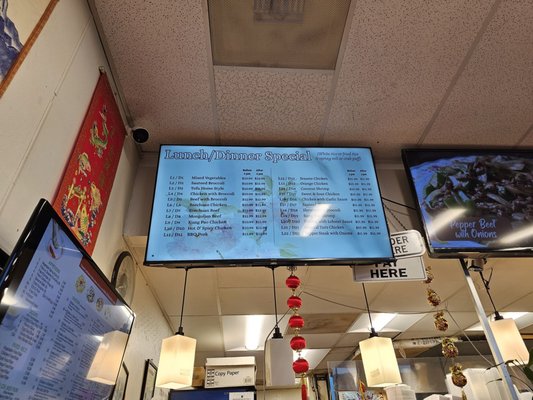 Menu board as of May 2024