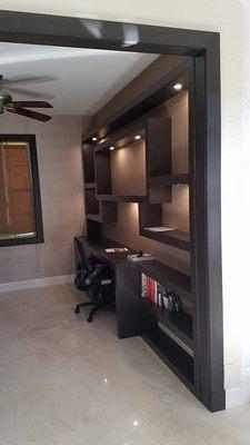 Custom White oak office built in