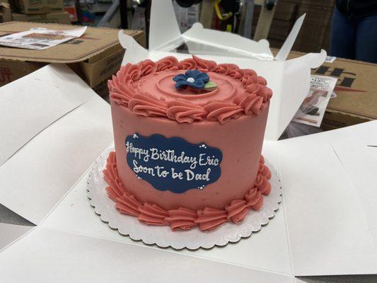 Chocolate cake with raspberry buttercream mix frosting and filling