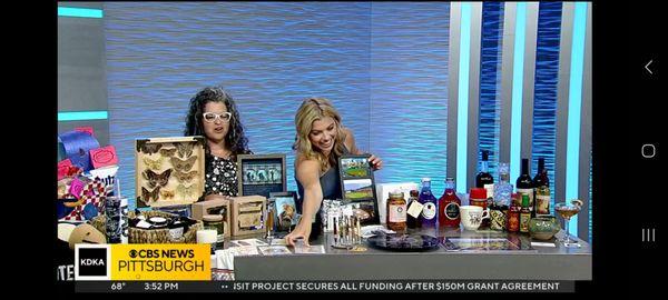 CBS News Pittsburgh - some of my products being shown with I made it market.