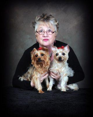 Prissy and Zach, my two little Yorkies.