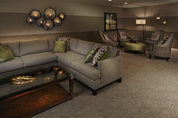 Finished Basement at the Legacy of Farmington Hills model