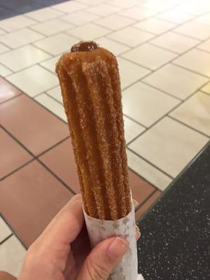 Churro filled cajeta (caramel) for 2.25