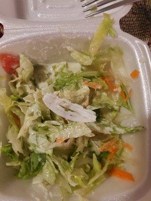 Side salad with plastic cap