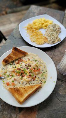 Shrimp and Grits / Biscuit and Gravy