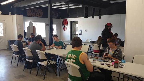 Our renovated game room can host your game! We can hold upwards of 100+ people.