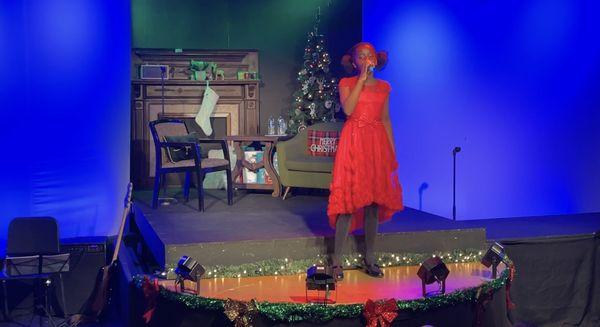 Student Opens Christmas Concert in a professional  theatre in front of live studio audience