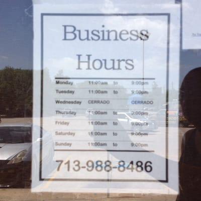 Store hours