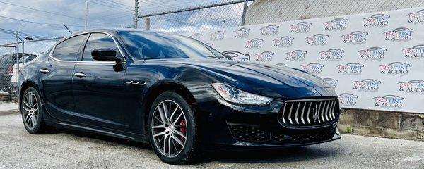 A 2020 Maserati Ghibli we tinted this week, with 3M Ceramic window film.