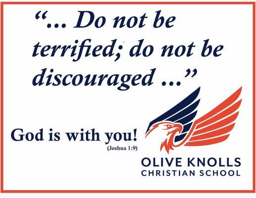 Olive Knolls Christian School yard sign