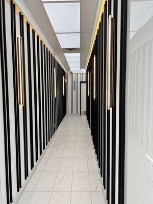 Hallway to restrooms