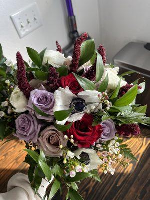 Valentine's Day/February/winter inspired bridal bouquet (day after)