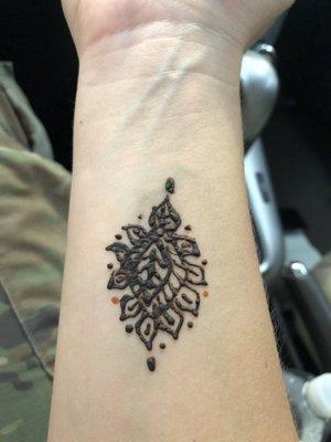 The henna they gave me!!! Incredible! I was looking for the cameras... like I just got punked.