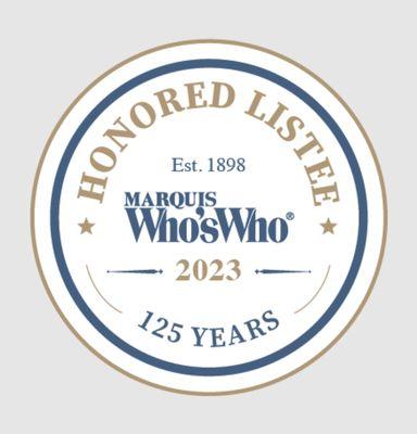 Marquis Who'sWho 2023 Honored Listee