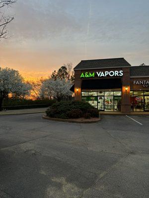 Storefront during a beautiful Bartlett Sunset