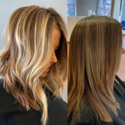 Teasy Highlights * low lights * Root touch up * Haircut Style by Creative Director Rosa