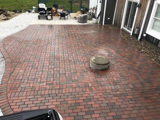 Clay paver patio