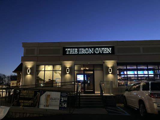 new exterior signage for the iron oven