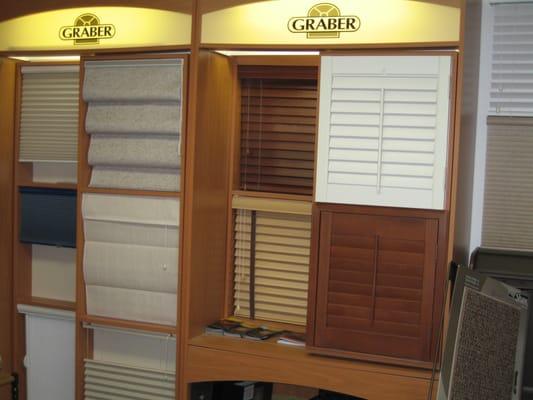 Graber: An extremely comprehesive display of all types of custom made window treatments.