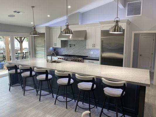 Large white and gray shaker kitchen