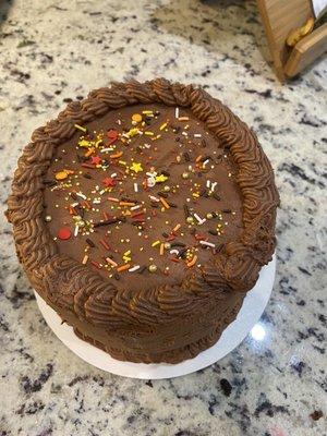 Chocolate ganache layer cake