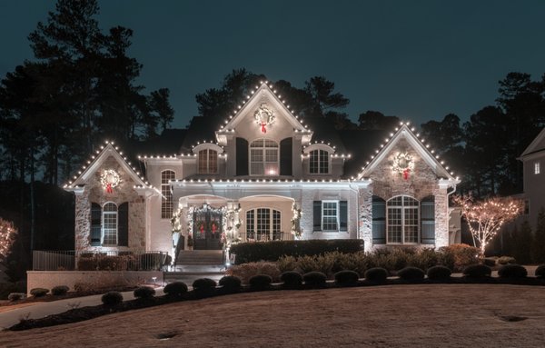 Traditional holiday lighting installed by Shine of Long Island