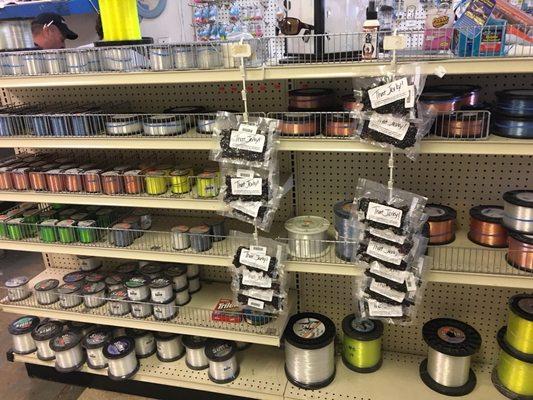 Plenty of choices of fishing line!