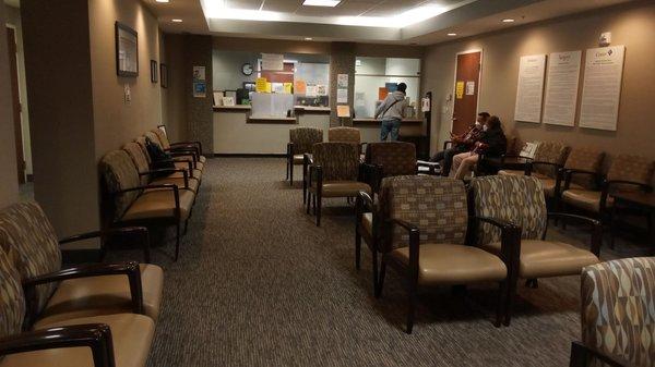 Spacious waiting room, COVID rules apply. Allowed up to 1 guest with you in waiting room.