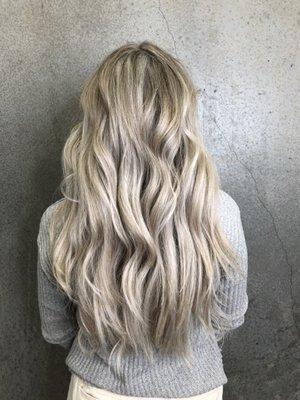 Blonde thick hair with lots of movement and removing bulk $170