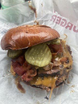 Smoked bacon brisket burger