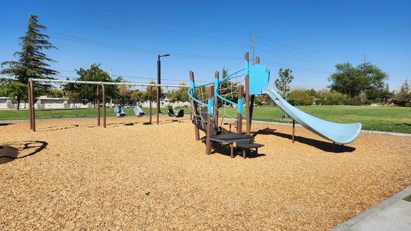 Slide and swings.