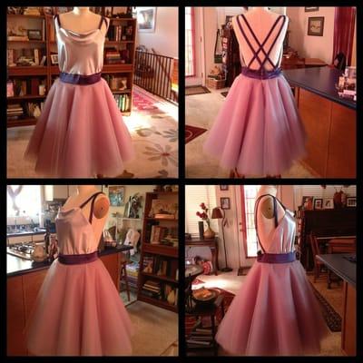 Tutu dress with silk top area.