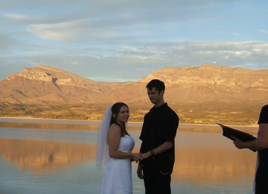 Sunset Wedding at Caballo Lake in Sierra County, NM