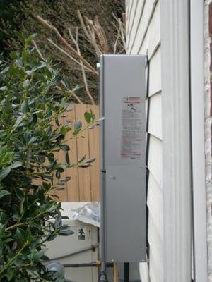 Rinnai outdoor tankless water heater in , Raleigh, NC