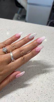 Pink and White Dip Ombré