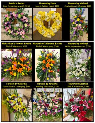 Compare quality and value from 5 florists in the  area.