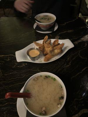 Miso soups and crabby basket