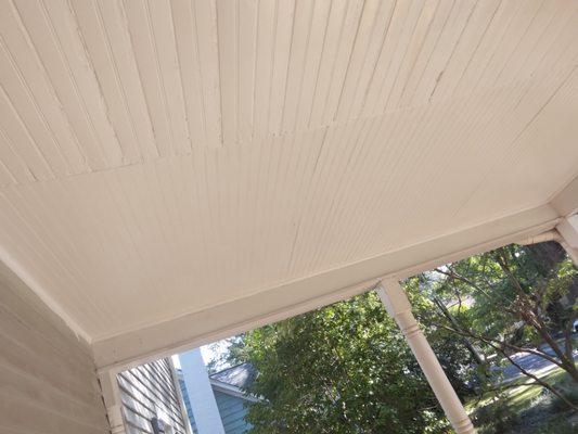 Repaired porch ceiling