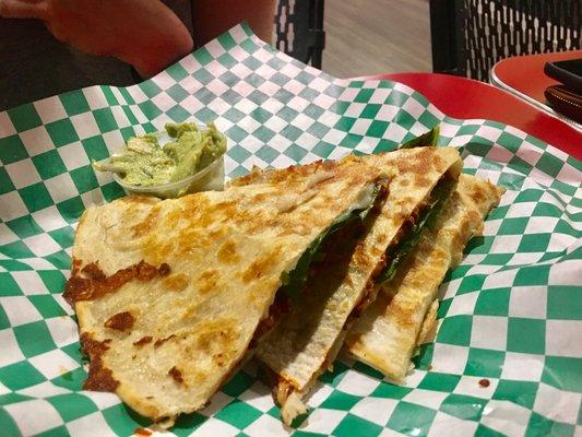 Chorizo quesadilla, $12, 4/5 stars