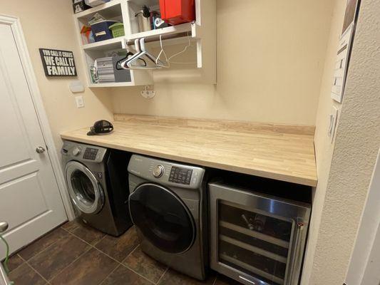 Custom counter for laundry room