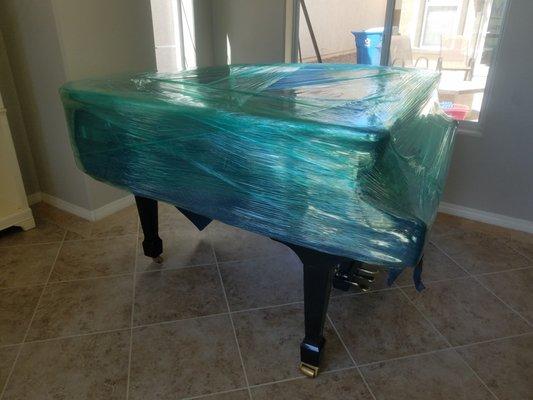 Nice piano wrap before being transported.