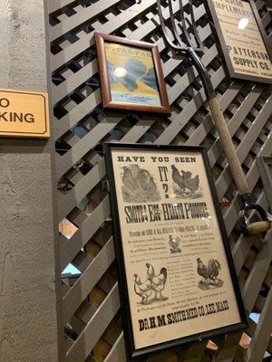 Iconic decor in the seating area at the Cracker Barrel in Wichita Falls, Texas.