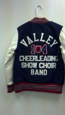 Tackle Twill Lettering on one of our Varsity Jackets!