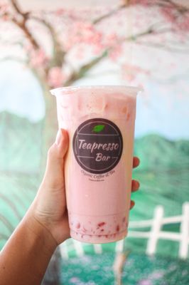 Sakura Milk Tea with Sakura Boba