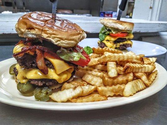 Burger and fries